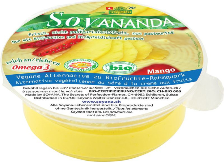 Soyananda bio Früchte-Rahmquark-Alternative Mango 125 g