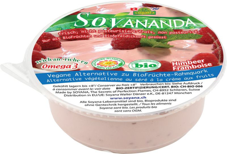 Soyananda bio Früchte-Rahmquark-Alternative Himbeer 125 g