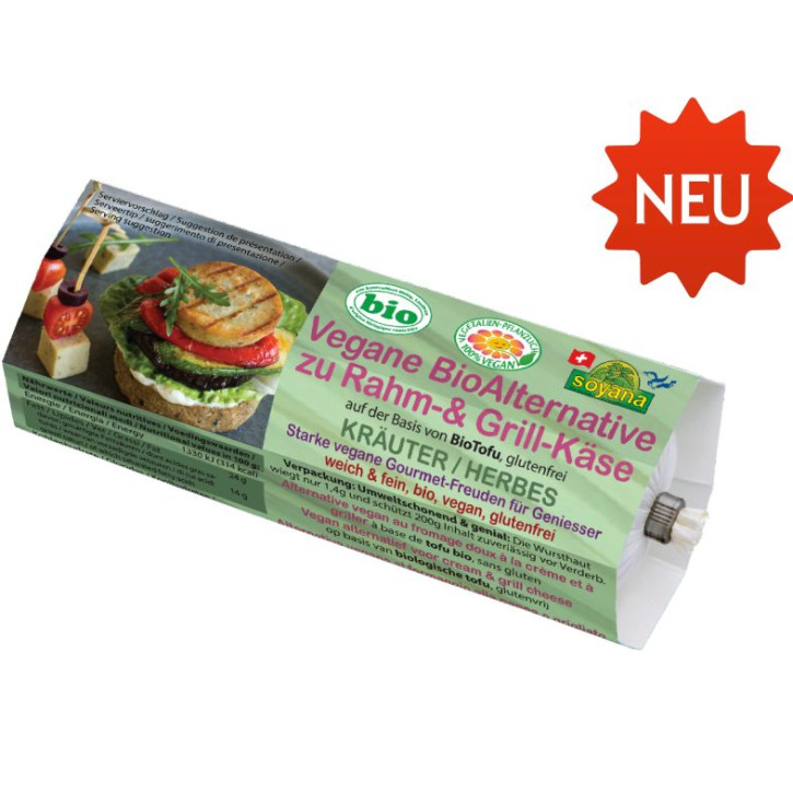Vegane Bio-Alternative zu Rahm- & Grill-Käse, Kräuter 200 g